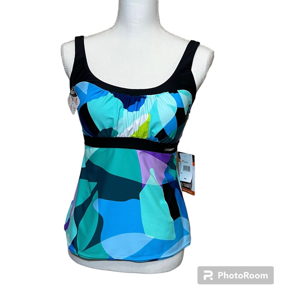 NWT ZeroXposur Sun Smart Peasant Tankini Top